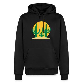 Sonne 3 Kakteen Wüste - Männer Premium Bio Hoodie - Schwarz - Vorne - Nico (187cm)