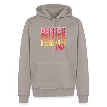 Pintor - Sudadera con capucha prémium ecológica para hombre - gris topo - delante - Nico (187cm)