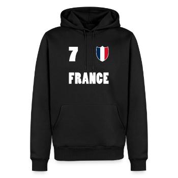 Maillot FRANCE 7 - Sweat à capuche Premium bio Homme - noir - Devant - Nico (187cm)