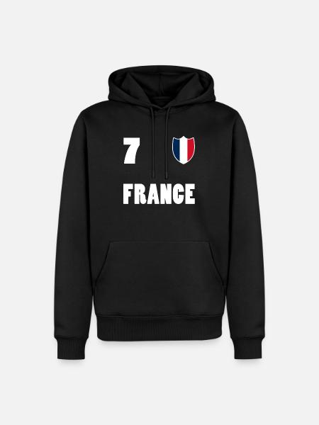 Maillot FRANCE 7 - Sweat à capuche Premium bio Homme - noir