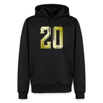 20 Zahl Symbol - Männer Premium Bio Hoodie - Schwarz - Vorne - Nico (187cm)