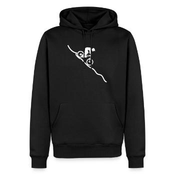 Vélo de montagne cyclisme - Sweat à capuche Premium bio Homme - noir - Devant - Nico (187cm)