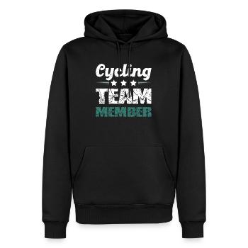 Cycling Team - Men’s Premium Organic Hoodie - black - Front - Nico (187cm)