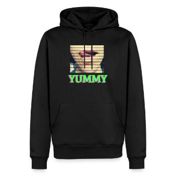 Yummy Mund - Männer Premium Bio Hoodie - Schwarz - Vorne - Nico (187cm)