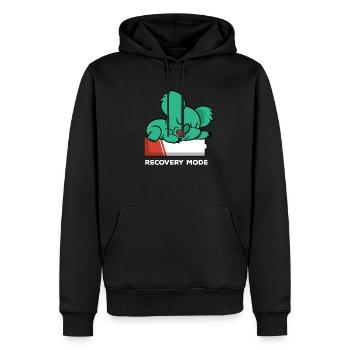 Wiederherstellungsmodus auf GET WAPPE BACK BALD SO - Männer Premium Bio Hoodie - Schwarz - Vorne - Nico (187cm)