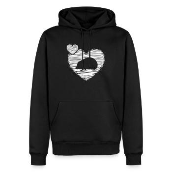 Igel "herz für igel" Igelretter - Männer Premium Bio Hoodie - Schwarz - Vorne - Nico (187cm)