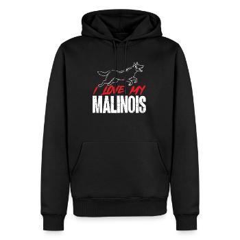 Malinois Belgian Shepherd Mechelaar Dog - Men’s Premium Organic Hoodie - black - Front - Nico (187cm)
