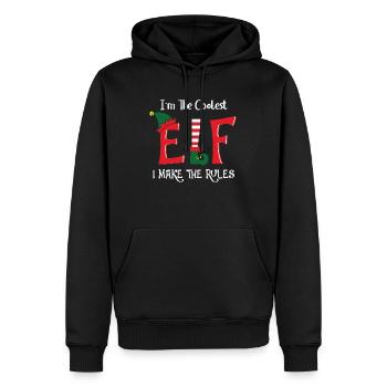 Je suis l’elfe le plus cool - Sweat à capuche Premium bio Homme - noir - Devant - Nico (187cm)