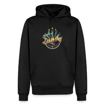 Made in Sommières - Sweat à capuche Premium bio Homme - noir - Devant - Nico (187cm)