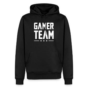 Équipe de joueurs - Sweat à capuche Premium bio Homme - noir - Devant - Nico (187cm)