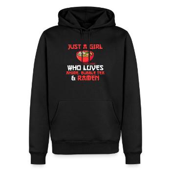 Anime Bubble Tea Ramen Girl Anime Merch Geschenk - Männer Premium Bio Hoodie - Schwarz - Vorne - Nico (187cm)