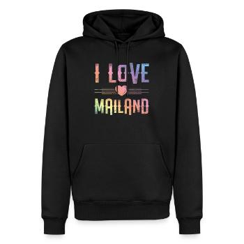 I Love Mailand - Männer Premium Bio Hoodie - Schwarz - Vorne - Nico (187cm)