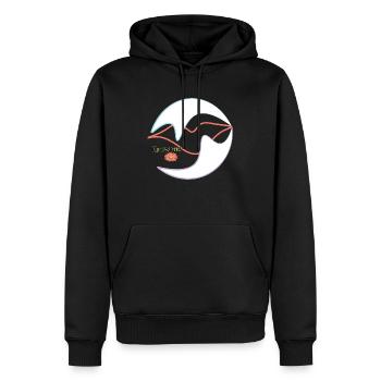 know me - Men’s Premium Organic Hoodie - black - Front - Nico (187cm)