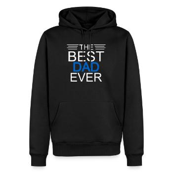 The best dad ever - Sweat à capuche Premium bio Homme - noir - Devant - Nico (187cm)