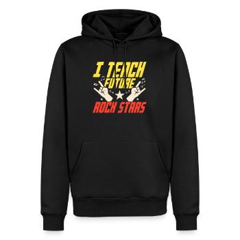 I Teach Future Rock Stars Music Teacher School - Männer Premium Bio Hoodie - Schwarz - Vorne - Nico (187cm)