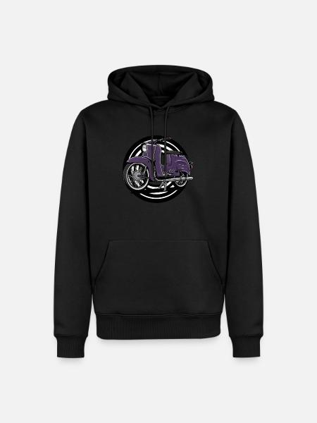 Schwalbe (lila) // Illustration - Männer Premium Bio Hoodie - Schwarz