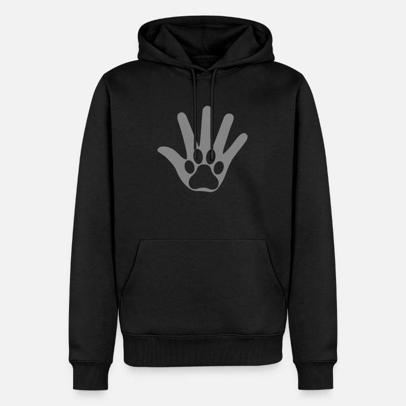 Main - Sweat à capuche Premium bio Homme - noir