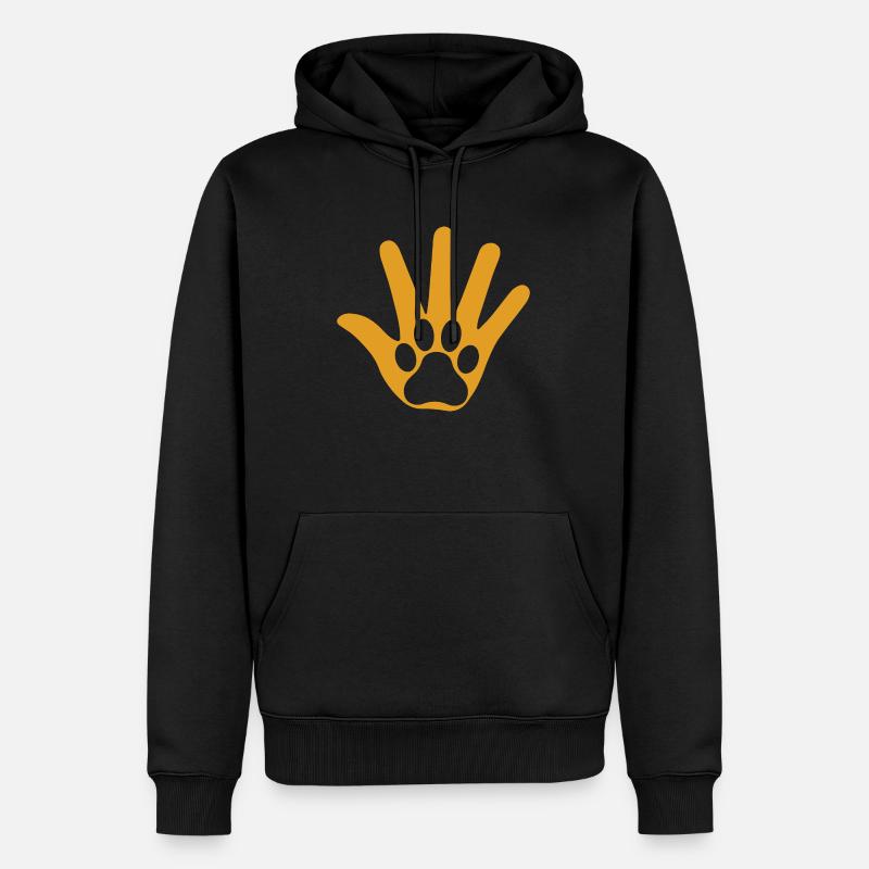 Main - Sweat à capuche Premium bio Homme - noir