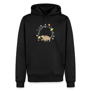 Couronne d’ours - Sweat à capuche Premium bio Homme - noir - Devant - Nico (187cm)