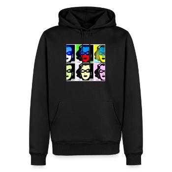 A002 - Männer Premium Bio Hoodie - Schwarz - Vorne - Nico (187cm)