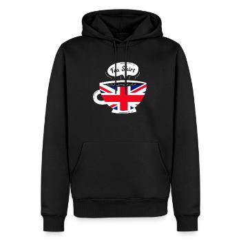 I Love English Tea UK Flag Fun Novelty Souvenir - Sweat à capuche Premium bio Homme - noir - Devant - Nico (187cm)