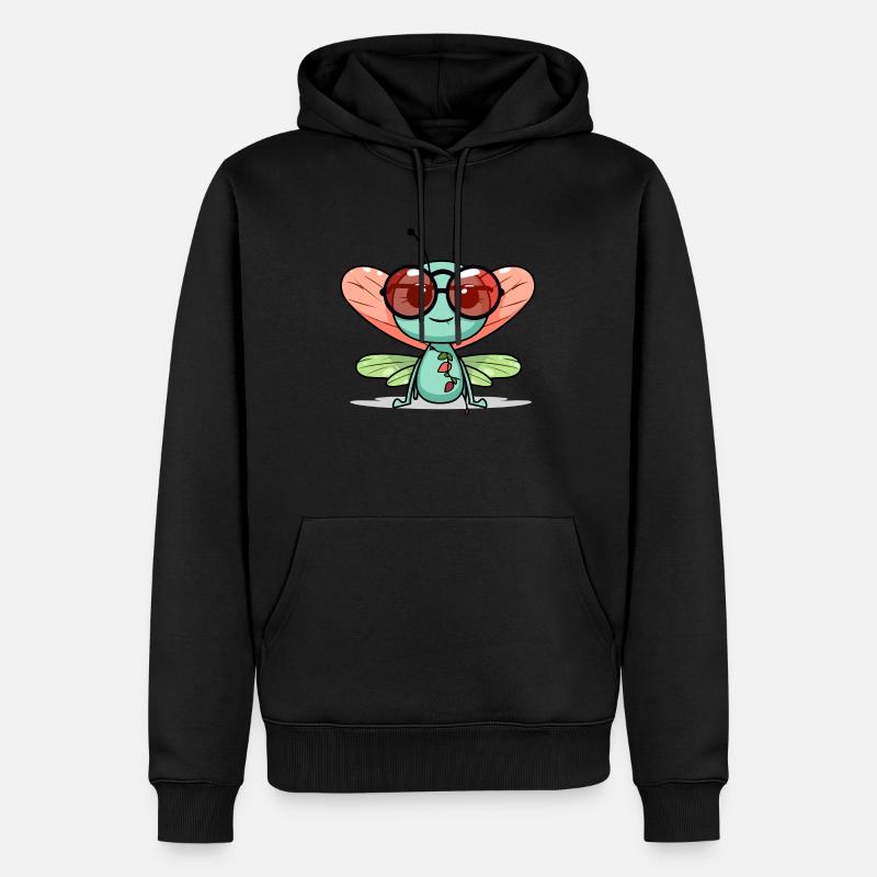 Meli la libellule - Sweat à capuche Premium bio Homme - noir