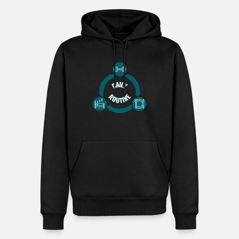 Daily Routine - Männer Premium Bio Hoodie - Schwarz