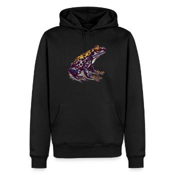 Der giftige Pfeilgiftfrosch lebt in den Tropen - Männer Premium Bio Hoodie - Schwarz - Vorne - Nico (187cm)