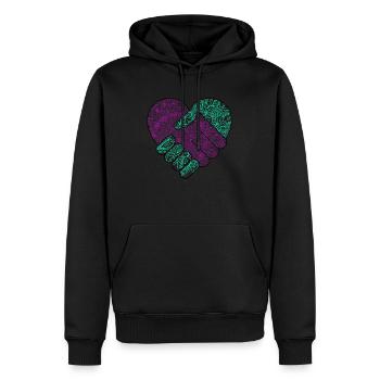 Friede - Männer Premium Bio Hoodie - Schwarz - Vorne - Nico (187cm)