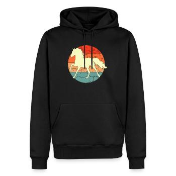 Vintage Retro Horse Sunset pour les amateurs de chevaux - Sweat à capuche Premium bio Homme - noir - Devant - Nico (187cm)