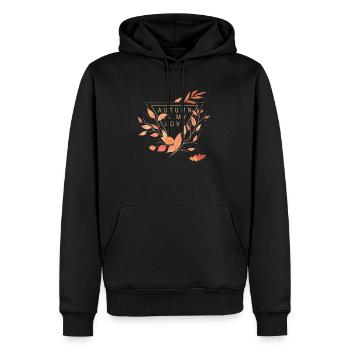 L’automne est mon amour - Sweat à capuche Premium bio Homme - noir - Devant - Nico (187cm)