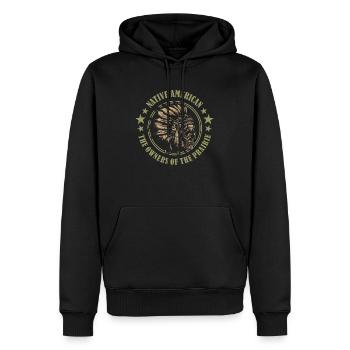 American Native Prairie - Männer Premium Bio Hoodie - Schwarz - Vorne - Nico (187cm)