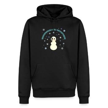 Snowman Certified - Männer Premium Bio Hoodie - Schwarz - Vorne - Nico (187cm)