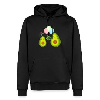 Romantische Avocados: Das schönste Paar - Männer Premium Bio Hoodie - Schwarz - Vorne - Nico (187cm)