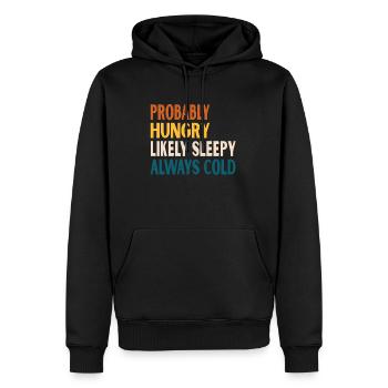 Vintage probably hungry likely sleepy always cold - Sweat à capuche Premium bio Homme - noir - Devant - Nico (187cm)