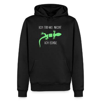 Ich trinke nicht ich Echse Lustige Sprüche - Männer Premium Bio Hoodie - Schwarz - Vorne - Nico (187cm)