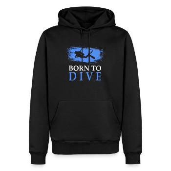 Plongeur Né pour plonger Apnée de plongée - Sweat à capuche Premium bio Homme - noir - Devant - Nico (187cm)