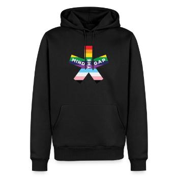 blockedTitle - Männer Premium Bio Hoodie - Schwarz - Vorne - Nico (187cm)