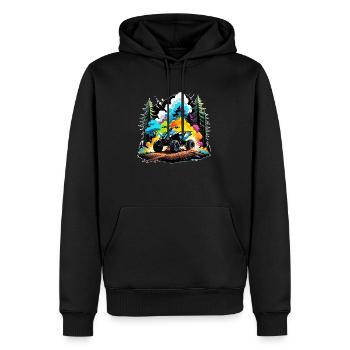 quad et tout terrain - Sweat à capuche Premium bio Homme - noir - Devant - Nico (187cm)