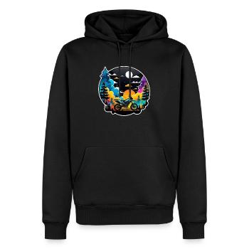 quad et tout terrain - Sweat à capuche Premium bio Homme - noir - Devant - Nico (187cm)
