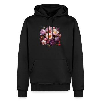 Flowers 4 - Männer Premium Bio Hoodie - Schwarz - Vorne - Nico (187cm)