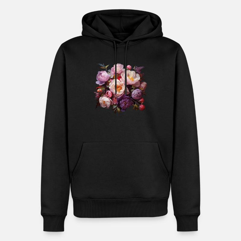 Fleurs 4 - Sweat à capuche Premium bio Homme - noir