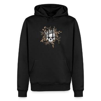 Totenkopf mit Krone - Männer Premium Bio Hoodie - Schwarz - Vorne - Nico (187cm)