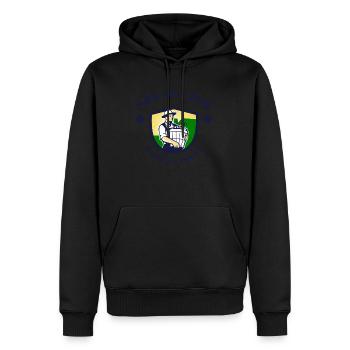 Pas de pays sans paysans - Sweat à capuche Premium bio Homme - noir - Devant - Nico (187cm)