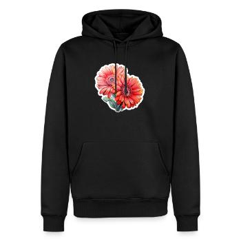 Gerbera Daisies 2 Blüten - Männer Premium Bio Hoodie - Schwarz - Vorne - Nico (187cm)