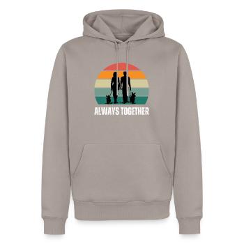 always together - Männer Premium Bio Hoodie - Taupe - Vorne - Nico (187cm)