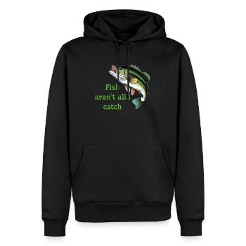 Fische sind nicht alles, was ich fange - Männer Premium Bio Hoodie - Schwarz - Vorne - Nico (187cm)