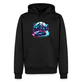 Amerikanischer Oldtimer und Sportwagen - Männer Premium Bio Hoodie - Schwarz - Vorne - Nico (187cm)