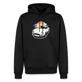 Oldtimer Sonnenuntergang - Männer Premium Bio Hoodie - Schwarz - Vorne - Nico (187cm)