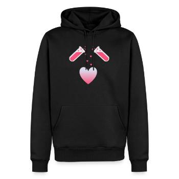 Heart Reaction - Men’s Premium Organic Hoodie - black - Front - Nico (187cm)